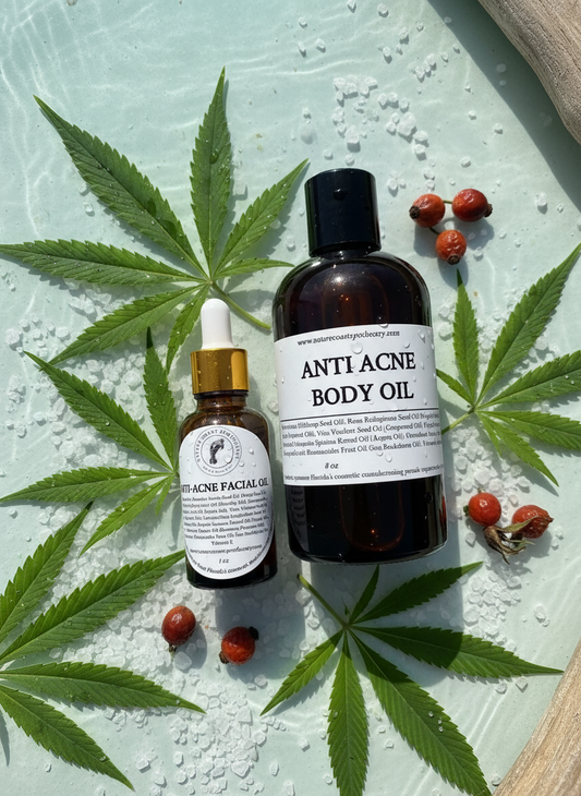 Body acne treatment with linoleic acid - Natural botanical oils for acne-prone skin