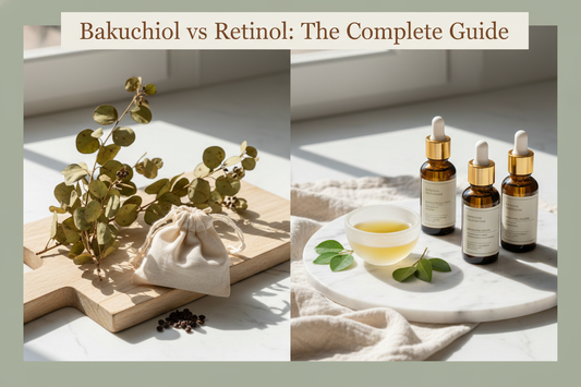 Bakuchiol vs retinol comparison for natural anti-aging skincare showing plant-based alternative benefits