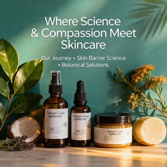 Nature Coast Apothecary founder's journey from autoimmune overlap syndrome to creating science-backed botanical barrier repair skincare