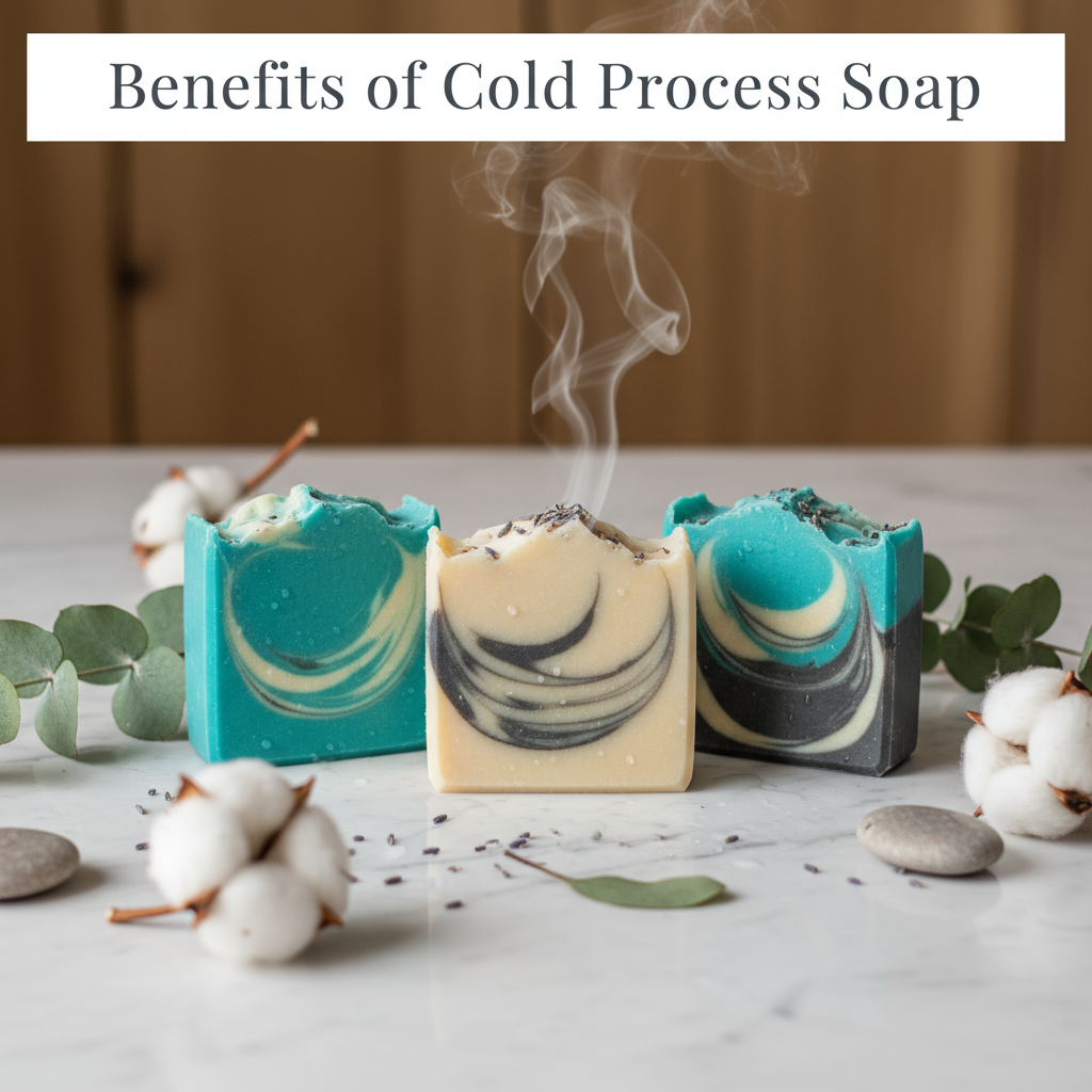 Cold process soap vs commercial soap comparison infographic
