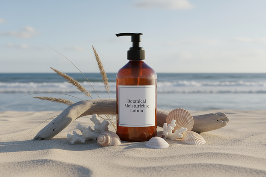 Botanical moisturizing lotion in pump bottle - lightweight formula with 5 plant oils